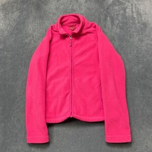 Merona Fleece Jacket Womens Medium Pink Casual Hiking Outdoor Lightweight Zip Up